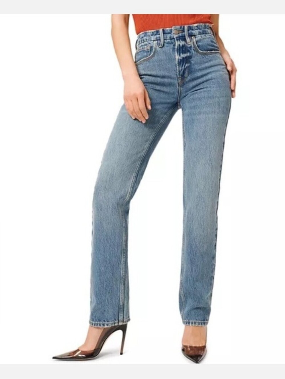 Good American 90s Icon Straight Leg Jeans Size 4/27